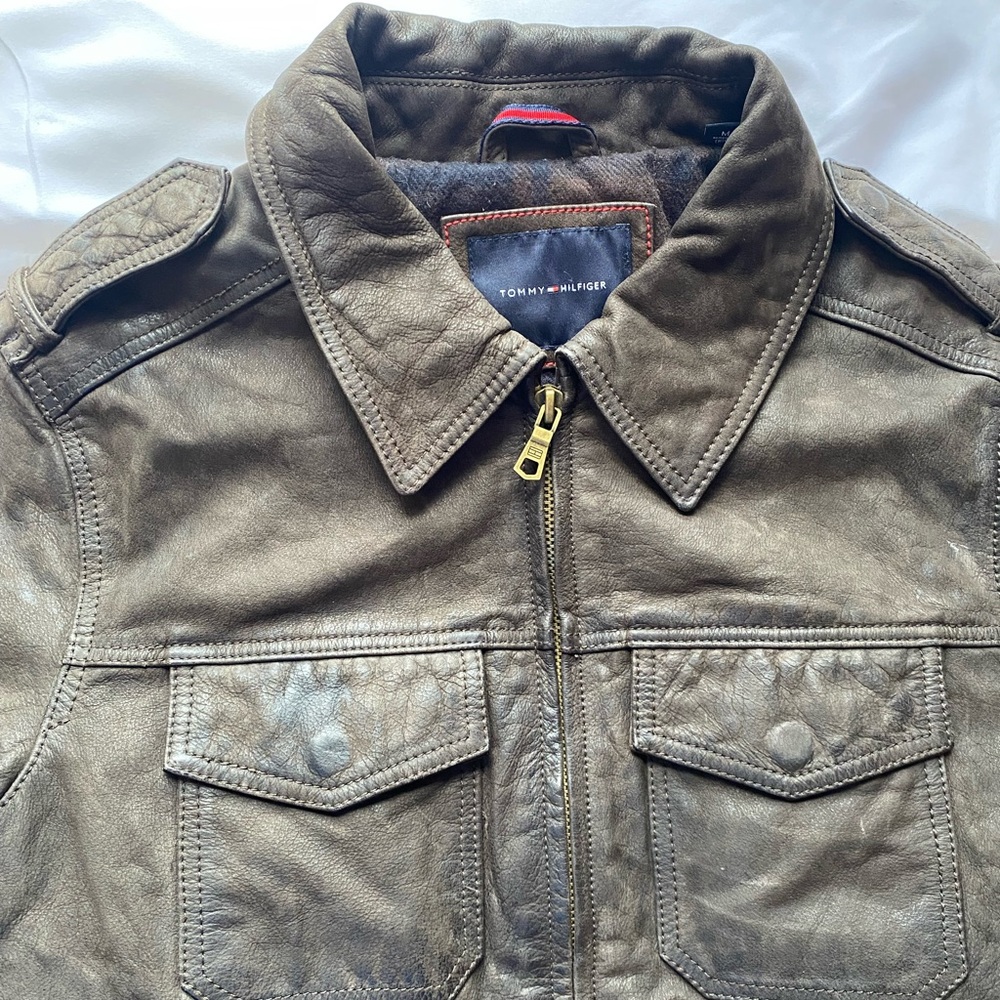 Tommy Hilfiger Leather Jacket Size M 🍂